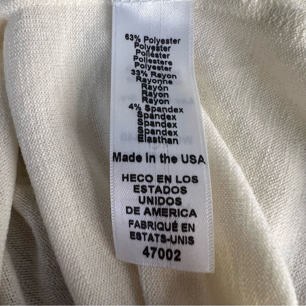 NWOT Michael Stars Puff Sleeve Top size Medium Ivory Cream Banded Cuff Snaps - Picture 5 of 6